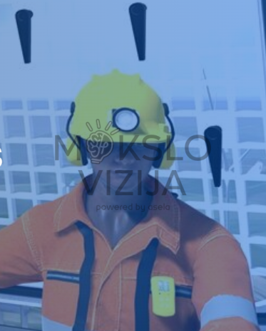 Vėjo jėgainių priežiūros virtualios realybės simuliacija su interaktyviais mokymo scenarijais, techninės priežiūros užduotimis ir saugos procedūrų mokymu.