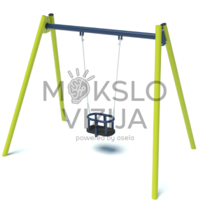 Lauko sūpynės su apsaugine mažų vaikų sėdyne ir tvirta metaline konstrukcija.