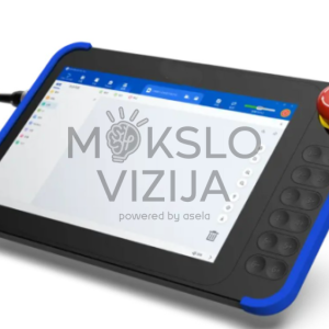 Programavimo valdymo pultas pramoniniams robotams su jutikliniu ekranu.