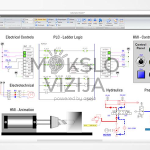 Edukacinė automatizavimo ir mechatronikos programinė įranga hidraulikos, pneumatikos, elektrotechnikos, PLC, HMI, robotikos ir procesų valdymo sistemų modeliavimui.
