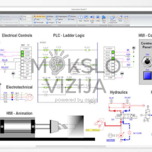 Edukacinė automatizavimo ir mechatronikos programinė įranga hidraulikos, pneumatikos, elektrotechnikos, PLC, HMI, robotikos ir procesų valdymo sistemų projektavimui bei modeliavimui.