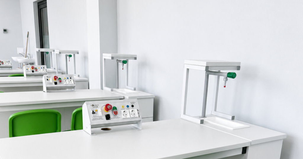 Fizikos laboratorija – mokinių darbo vietos ir laboratorinė įranga